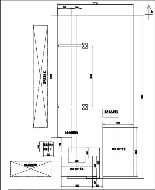 500吨锚杆托盘生产线安装布局图