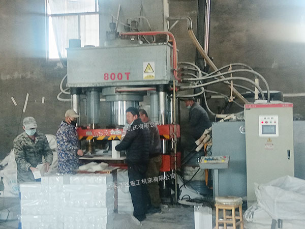 800吨牛羊舔砖液压机现场